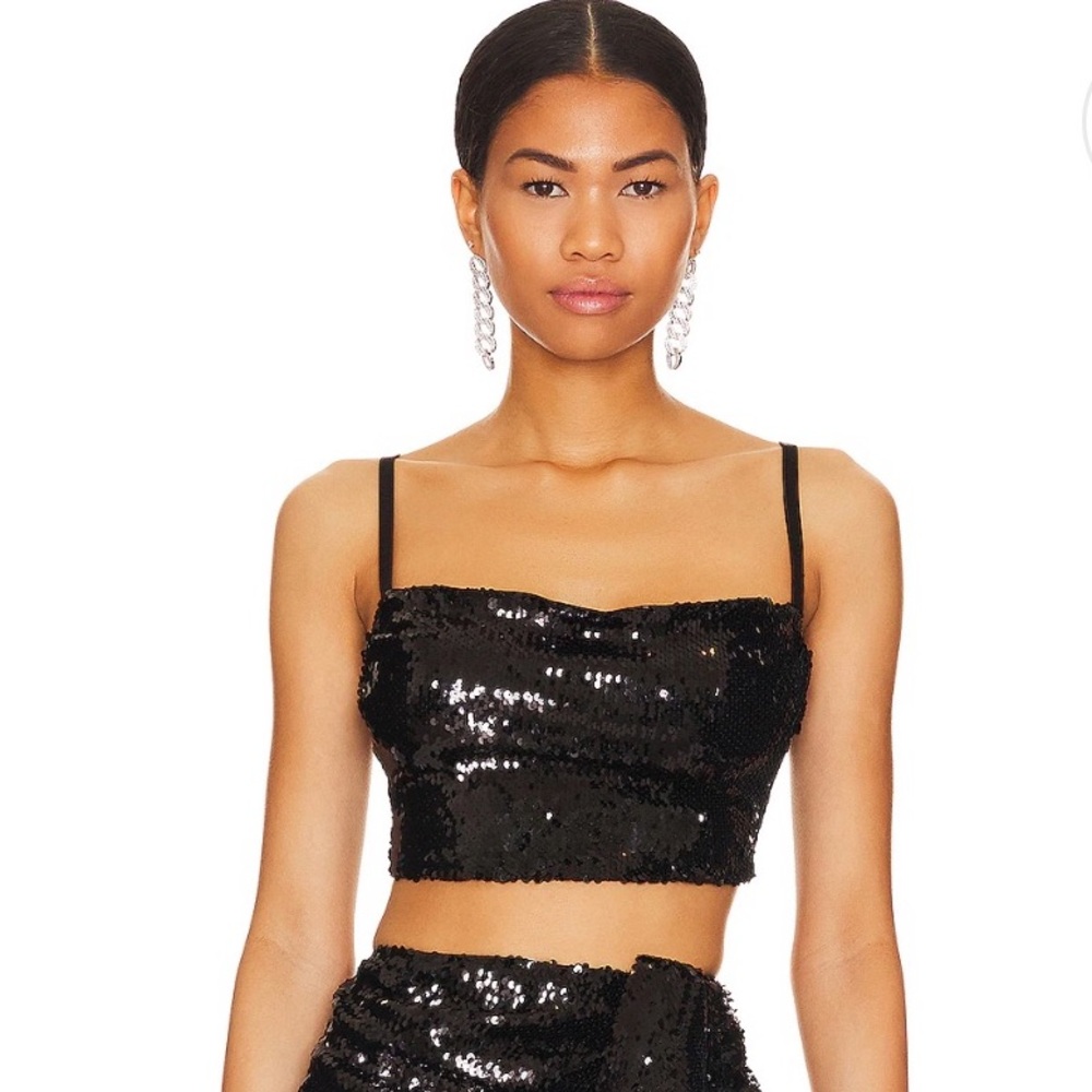 NWT OW Collection $120 Glitter Top (black) Size XL